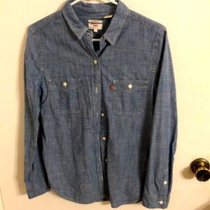 Ladies Levi Denim Shirt Long Sleeve Small